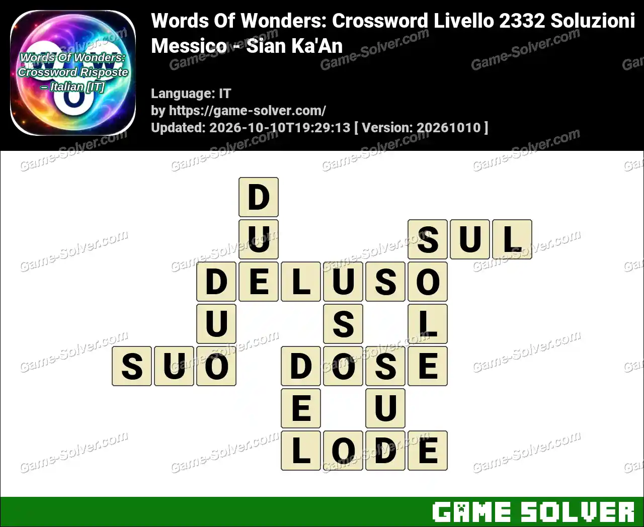 Words Of Wonders: Crossword Livello 2332 Soluzioni – Messico – Sian Ka’An